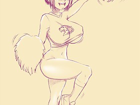 Hentai cartoons with beautiful young girls which are training to do blowjob