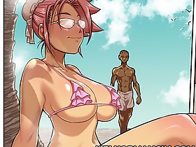 interracial toons with sex at the beach, busty teen fucked with black dick