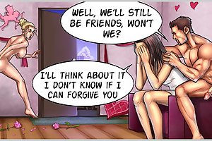 Sexy GF watches cartoon fucking of her stud and nasty dirty street slut