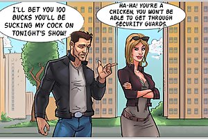 Horny cartoon sex comics slut picked up in the street for dirty fuck