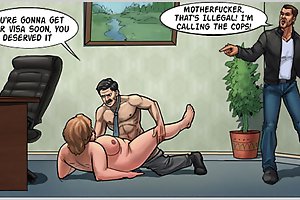 BBW office whore gets hard banged at her working place in comics porn