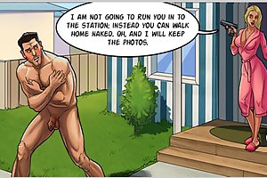 Amazing comics porno with hot bitch totally controlling naked dude