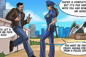Uniform comic porn chick punishing hot dude with her mouth and pussy
