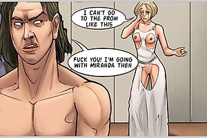 Mindless comic book sex with teen girl fucked hard right on the prom eve