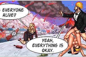 Very hard cartoon comic porn with dirty whores brutally slammed in all their holes