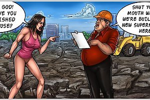 Live free porn comics with busty whore getting dirty fucked at the construction ground