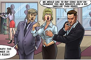 Big cartoon boobs teased, fucked and creamed with huge hard dorks