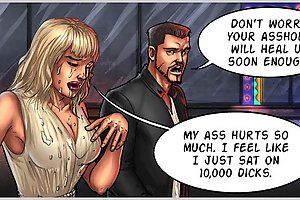 Dirty anal hentai comics with blonde whore getting facial cumshot after ass fuck