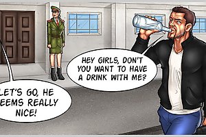 Very horny sexy cartoons military slut senses a new cock for fuck