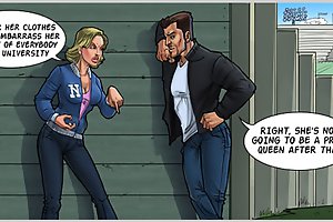 You tear her clothes and embarrass her in front of everybody on cartoon pussy sex