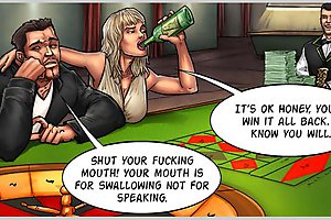 Exciting porno comics with mega whore gambled in poker game