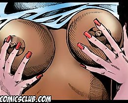 Adult Comics Club. Lesbian cartoon sex on gas station