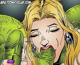 Alien's dicks into all holes sex comics