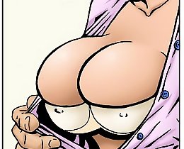 Beautiful teen girl with big cartoon tits