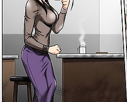 Cartoon sexy girl with beautiful round ass