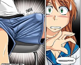 Sexy cartoon girl watch on erection of her schoolmate