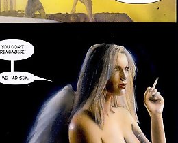 Young beautyful girl with big cartoon boobs