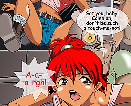 Two redhead girls fucked in subway drawn story