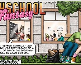 Tom draw Miss De Lange with huge cartoon boobs