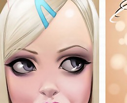This blonde babe with a tight ass in erotic comic likes dicks and dreams about it