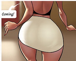 Fantastic cartoon porn comics with the naughty milf flashing the woman's ass to seduce young boy