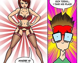 Adult comics. Pizzas boy offered his request to pretty cartoon buyer in addition she needs protein drink free of charge