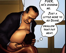 Interracial sexy cartoons. Naughty mayor place his stout white tool deep into chocolate woman's throat