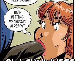 He's using the mouth already at this comic book porno, this man's prick is starting slide into my throat