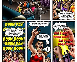 Cream on big black cocks interracial comic sex