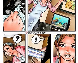 Jill watching John's interracial cartoon porn videos
