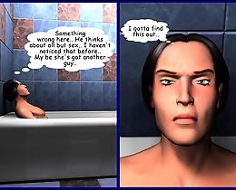 Hot horny wife cheating her husband with his best friend 3d comics