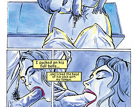 Horny cartoon lesbians lick each over and inserting fingers in wet comic pussy