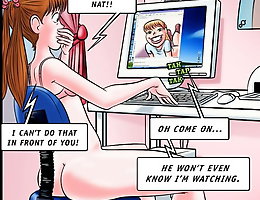 Free Jab comics. Julia is ready to suck her dad in front of webcam