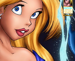 JKR comix. Big cartoon tits running away