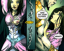 Greatos save a cartoon girl from evil dragon, but her virginity not saved