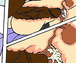 John Persons cartoons. Drawn black cock cum inside white pussy