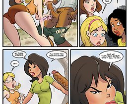 Hot porno cartoons with the bitches fighting for black cock