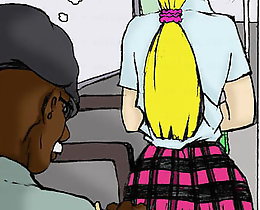 Pretty blonde girl and old black fucker John Persons interracial porn