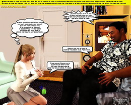 Young white 3d teen girl ready to suck black cock