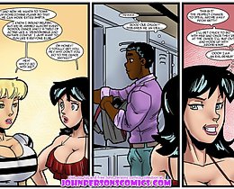 Two chicks are going to fuck black stud in the John Persons cartoon porn