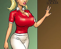 Jenny going to men's shower comics hot moms
