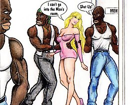 On this cartoon porn three niggers gangbanged white slut