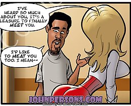 Amazing John Person free comics with nice blonde slut hunting big black cock in the office her pussy and ass