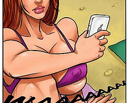 Huge cartoon juggs in focus! Mad beach porn with booby hotties!