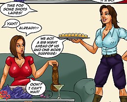 Busty slut fucked by kinky police bitch and dude in cartoon xxx comics