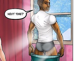 Cool big-tittied chick is flirting with ebony guy in interracial toons