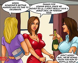 Hot cartoon porn pics with horny ladies fucking with black toy cock
