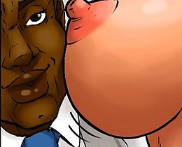 Naughty wife enjoys big black cock in all holes in hot cuckold cartoons