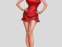 Big cartoon tits on the sex comics beach