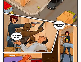 Interracial criminal couple shooting and fucking on that xxx toons